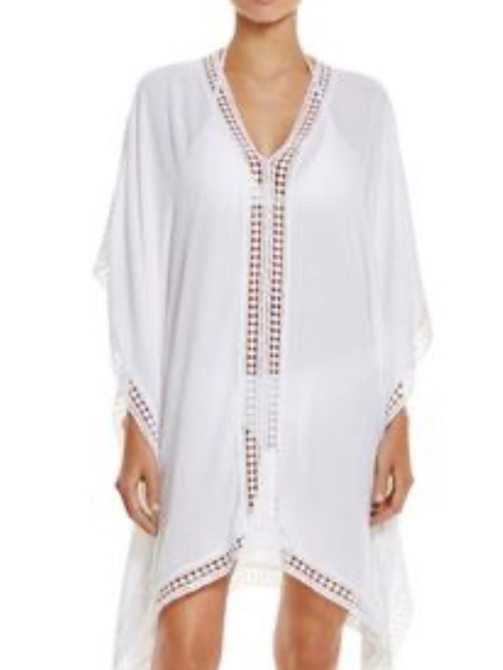 EUC Tommy Bahama white rayon and cotton lace trim swim cover-up medium - Picture 9 of 9